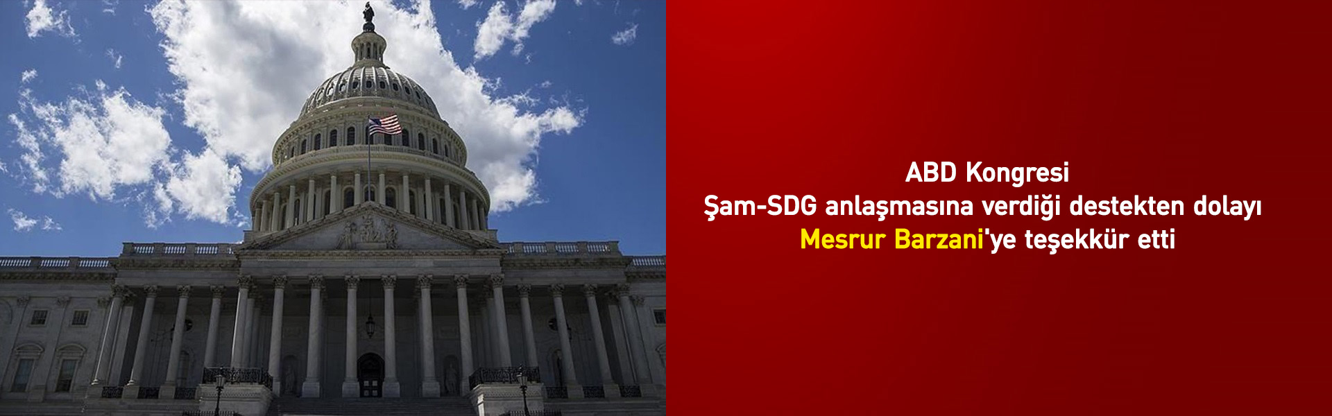 ABD Kongresinden Mesrur Barzani'ye teşekkür