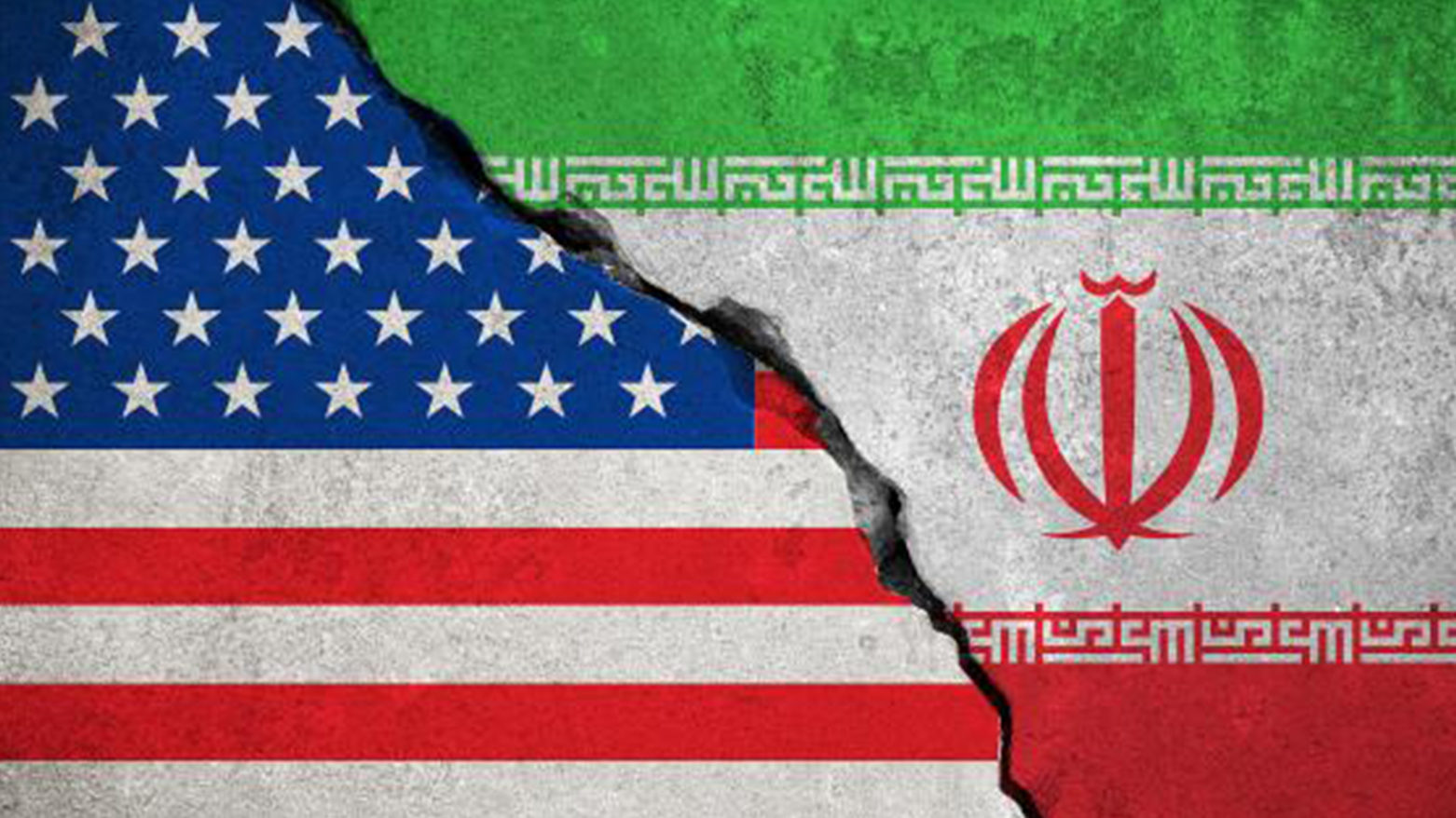 The flags of Iran (right) and US. (Photo: Designed by Kurdistan24)