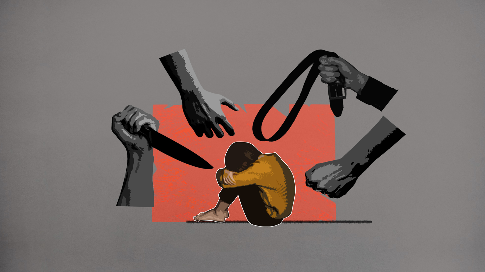 A design depicting domestic violence. (Graphic: IOHR)