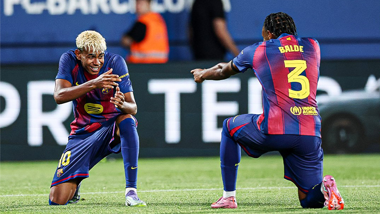 ئەلیخاندرۆ باڵدی و لامین یامال بە درێسی بارسێلۆنا