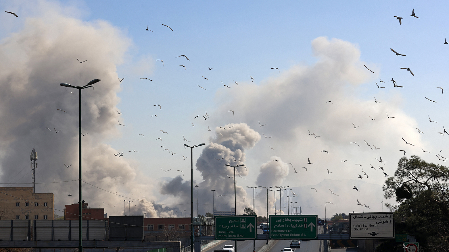 A plume of smoke rises after a strike on the Iranian capital of Tehran on March 5, 2026. (AFP)