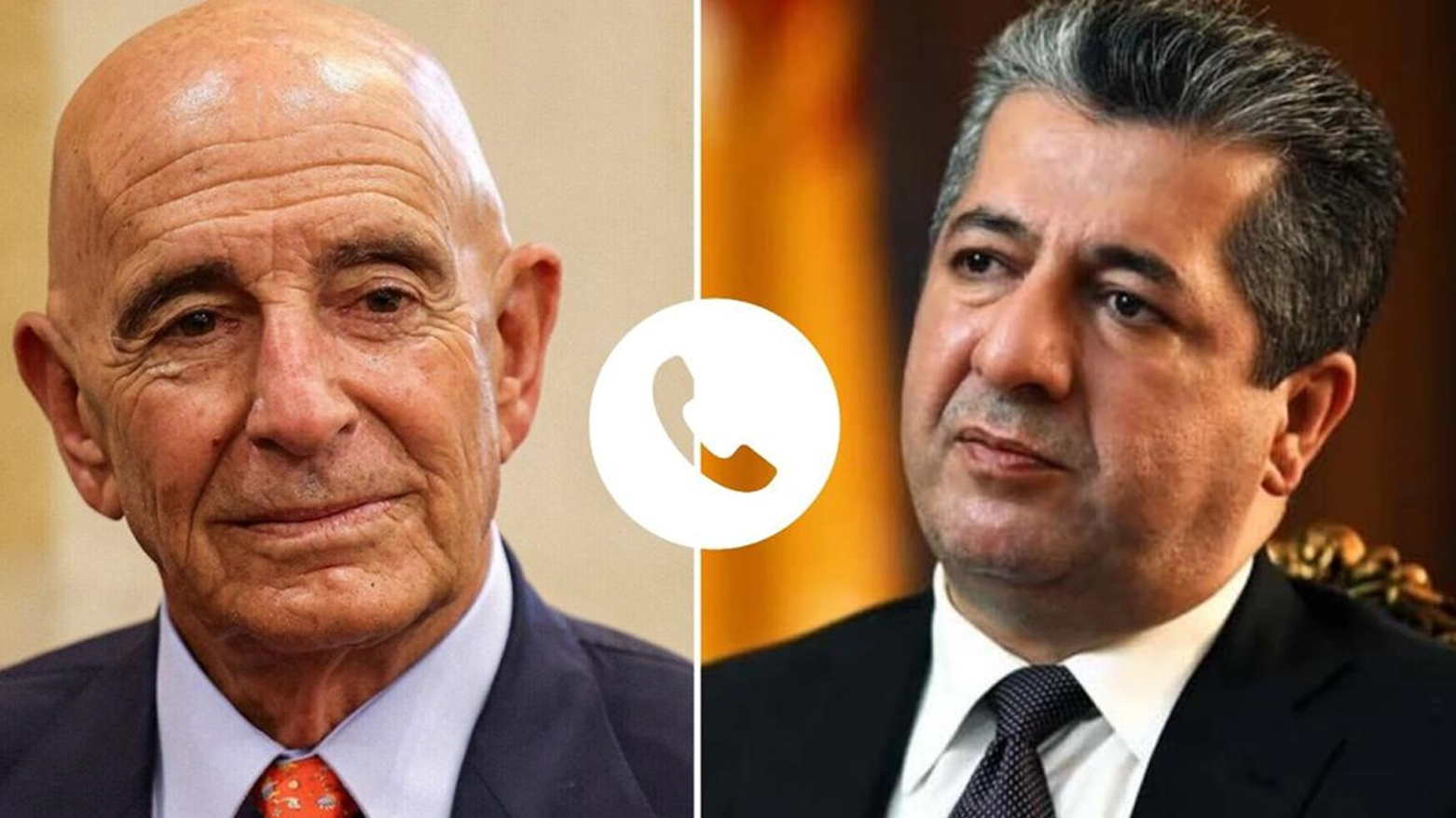 Kurdistan Region Prime Minister Masrour Barzani a(right) and Ambassador Tom Barrack, Special Envoy of Donald Trump for Syria. (Photo: KRG)