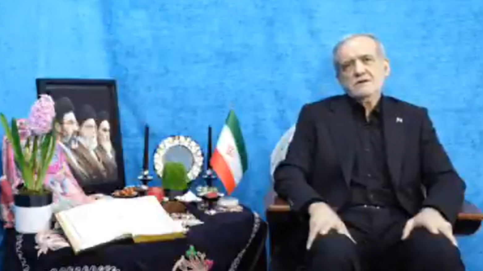 Screen-shot from Masoud Pezeshkian's video.