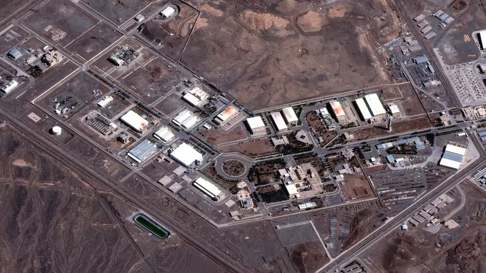 This handout satellite image courtesy of Vantor shows the Natanz Nuclear Facility near Natanz, Isfahan province, in central Iran on March 7, 2026. (AFP)