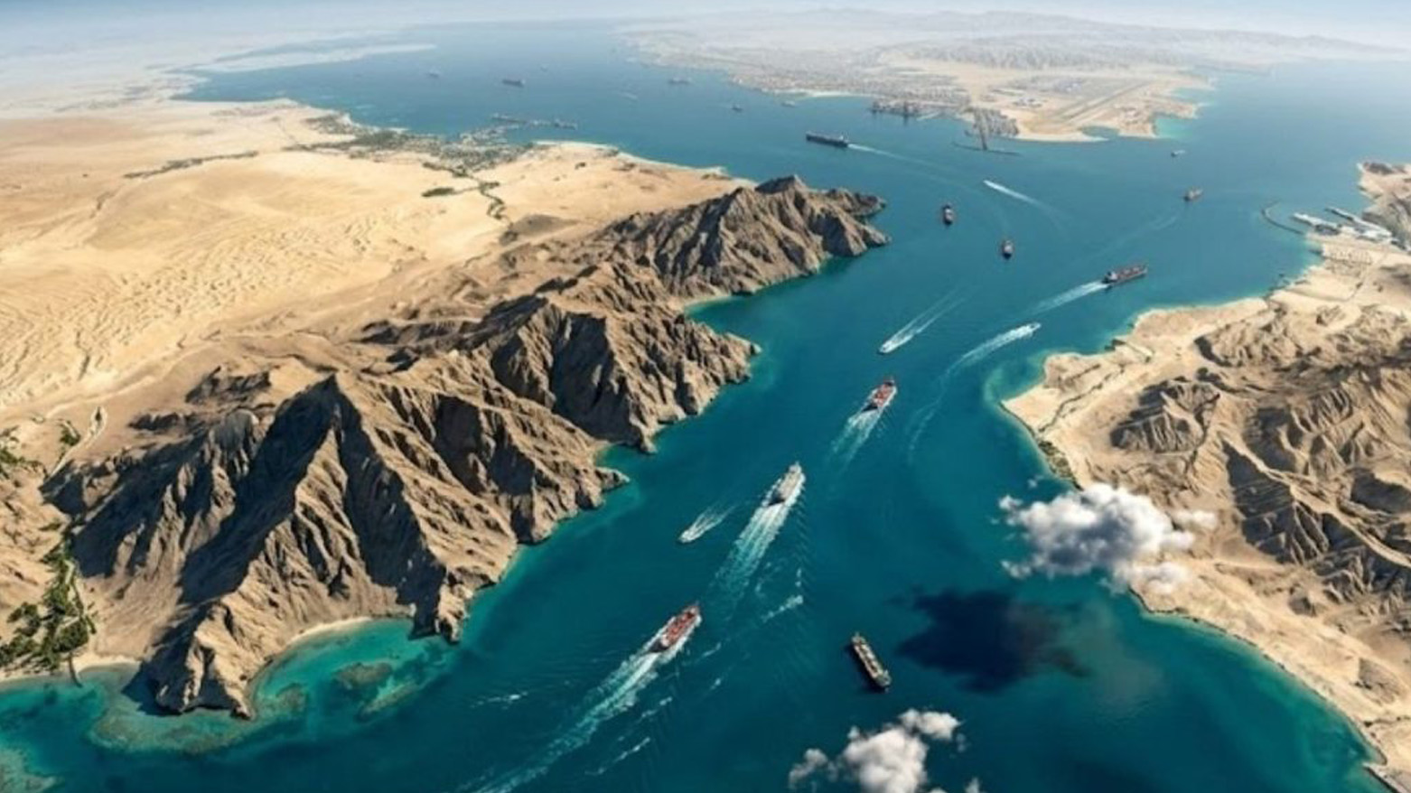 نمایی هوایی از تنگه هرمز