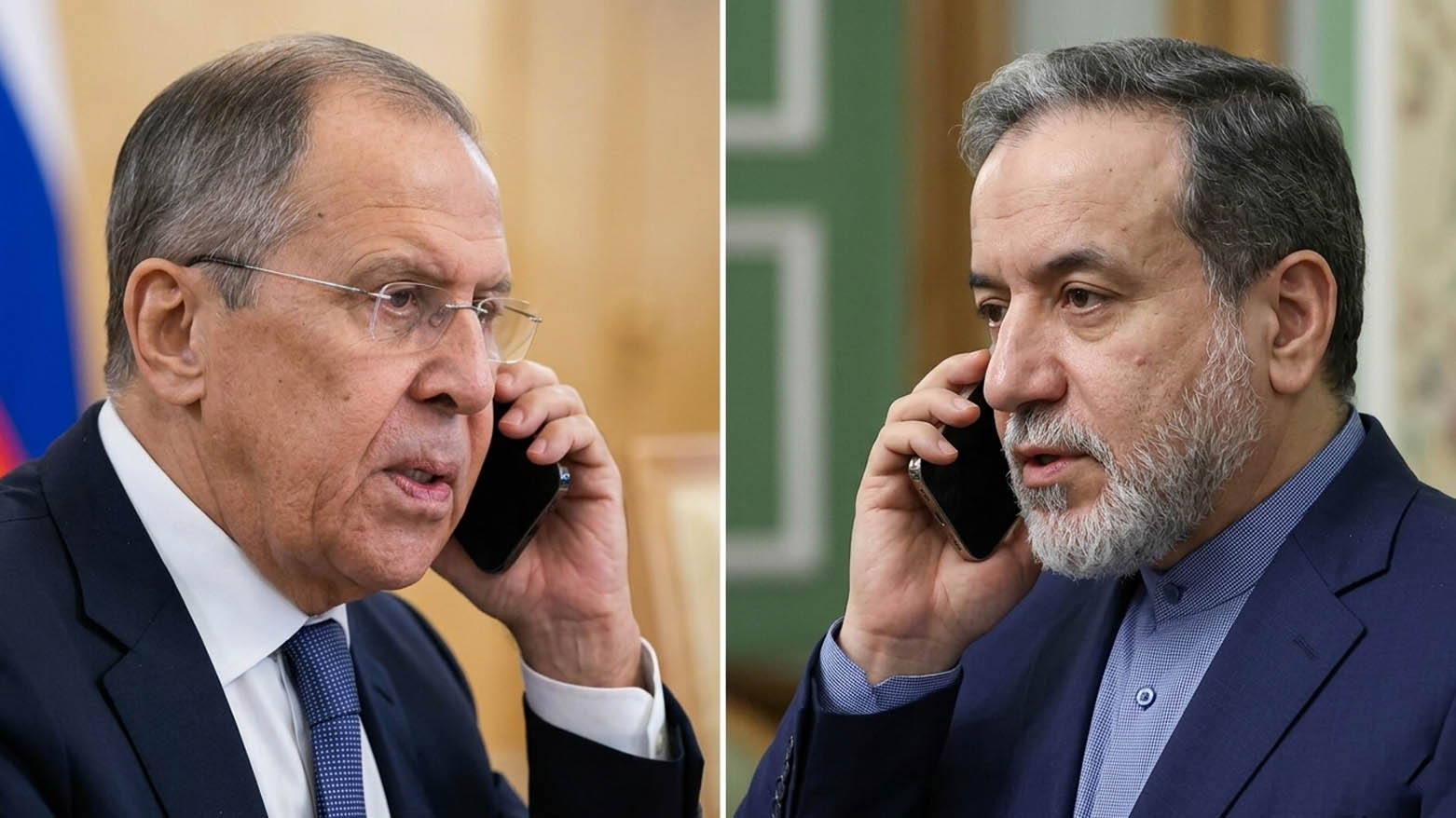 Iranian Foreign Minister Abbas Araghchi (R), and Russian Foreign Minister Sergey Lavrov (L).