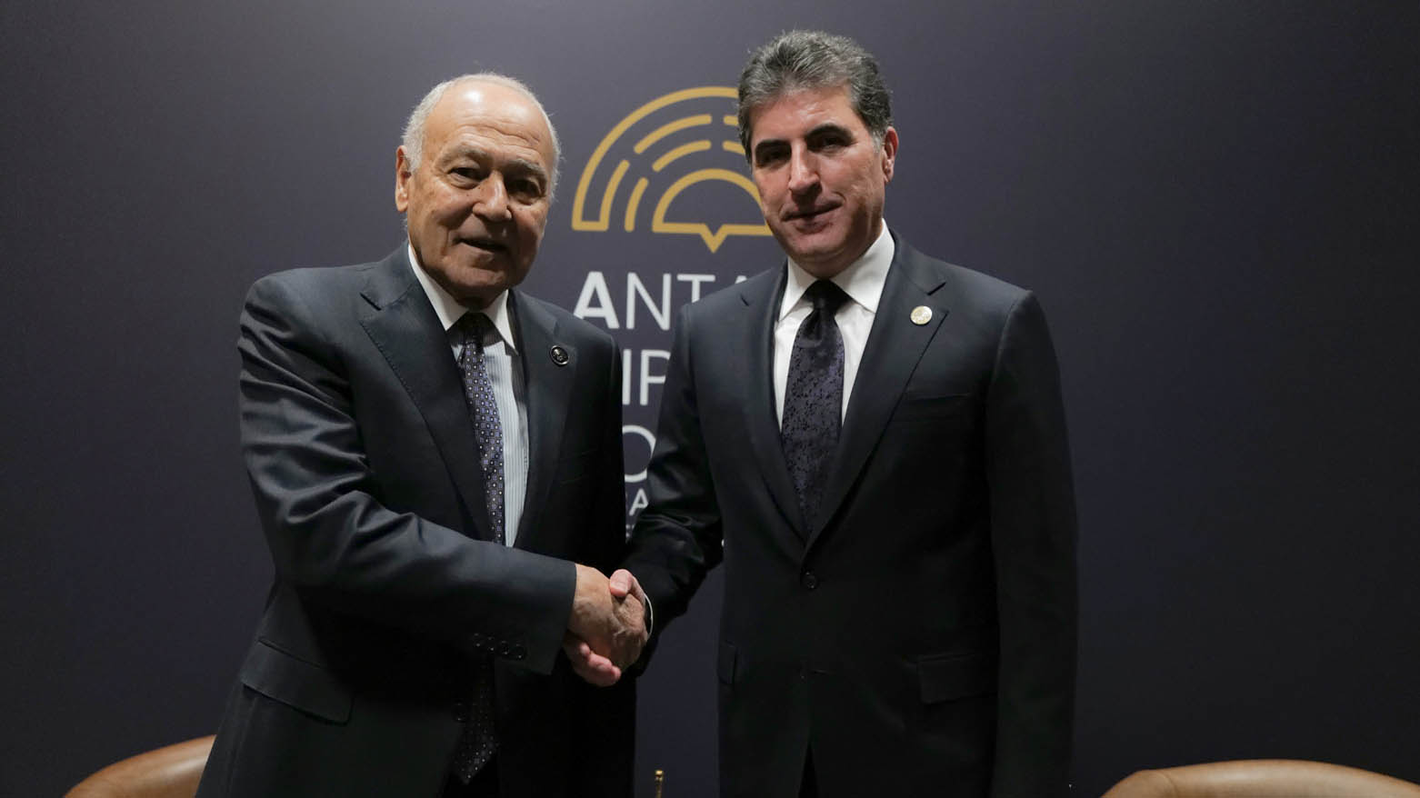 Kurdistan Region President Nechirvan Barzani, meeting with Secretary-General of the Arab League Ahmed Aboul Gheit on the sidelines of the Antalya Diplomacy Forum 2025. (Photo: Kurdistan Presidency)