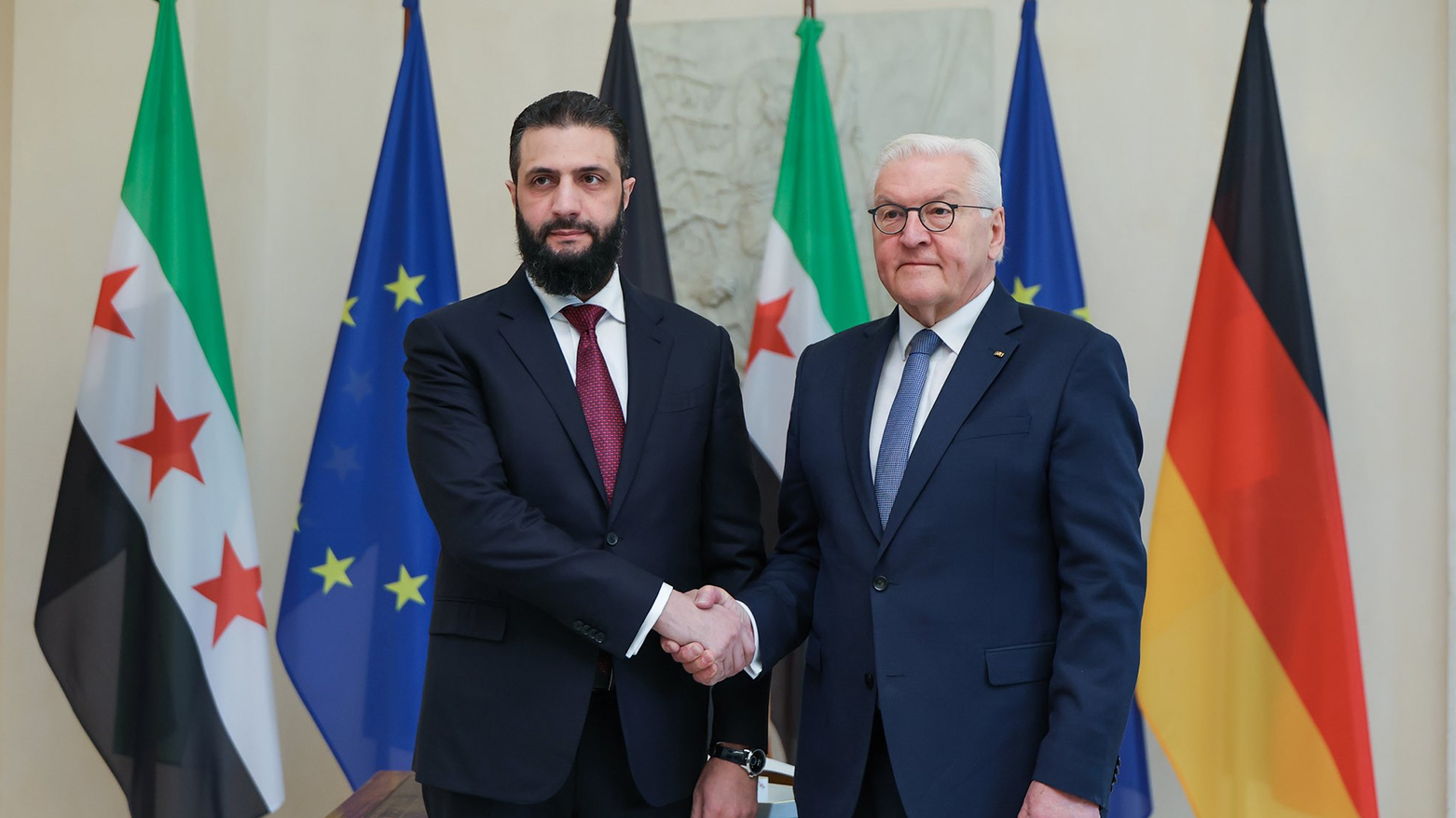 Serokê Sûriyeyê Ehmed Şera li Berlînê bi Steinmeier re civiya