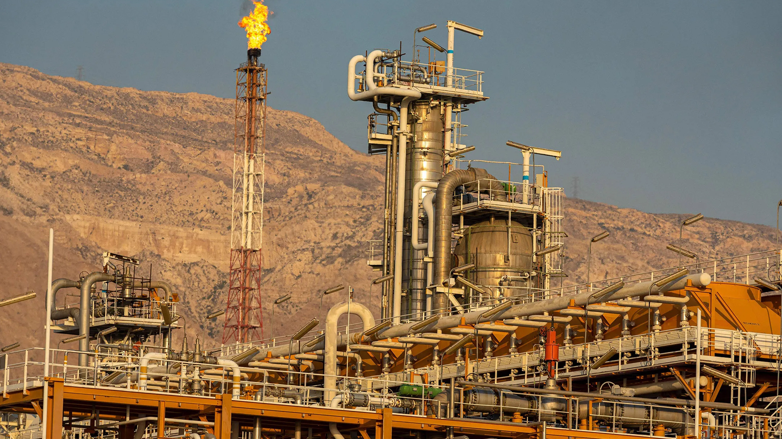 The South Pars Gas-Condensate field in Asalouyeh, Iran, in 2021. (AFP)