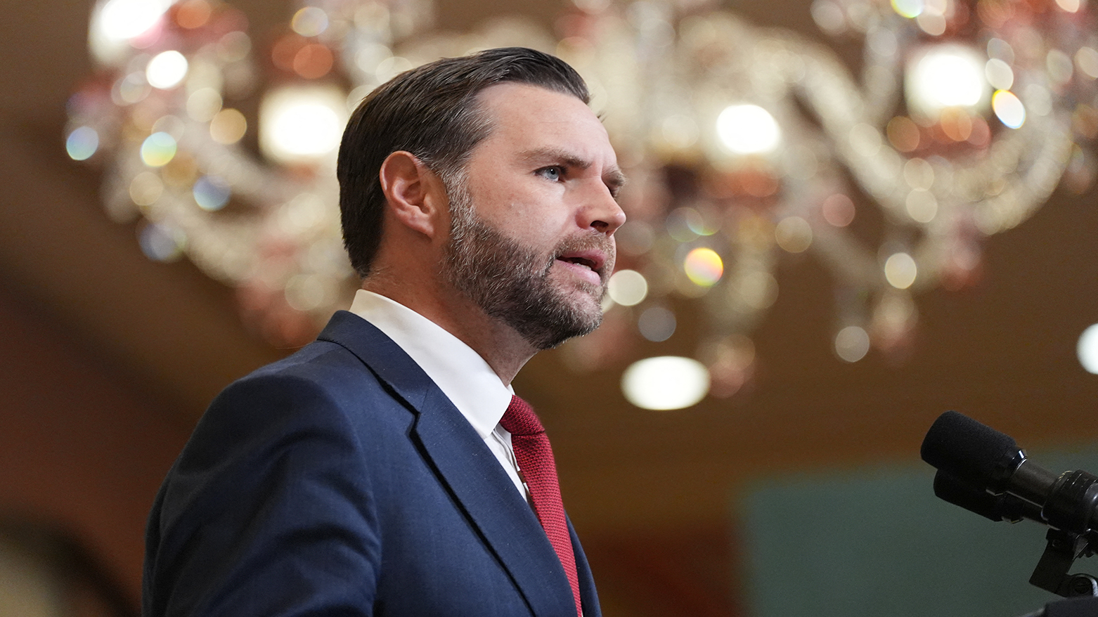 US Vice President JD Vance speaks during a news conference after meeting with representatives from Pakistan and Iran in Islamabad on April 12, 2026. (AFP)