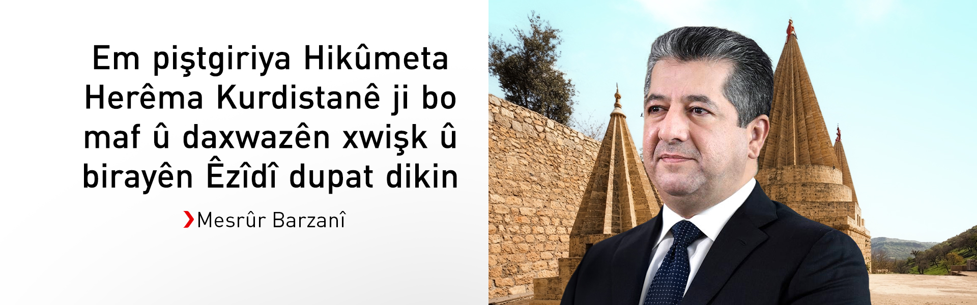 Mesrûr Barzanî pîrozbahiya Sersalê li Êzîdiyan dike