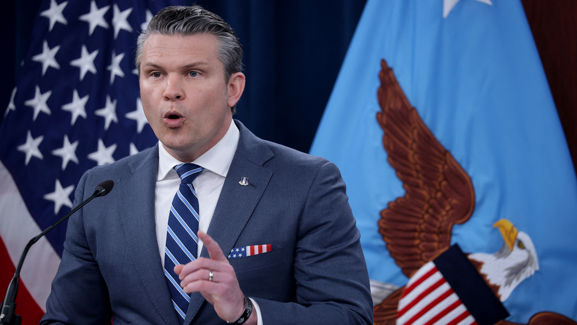 U.S. Secretary of War Pete Hegseth speaks during a press briefing at the Pentagon on April 16, 2026 in Arlington, Virginia. (Photo: AFP)
