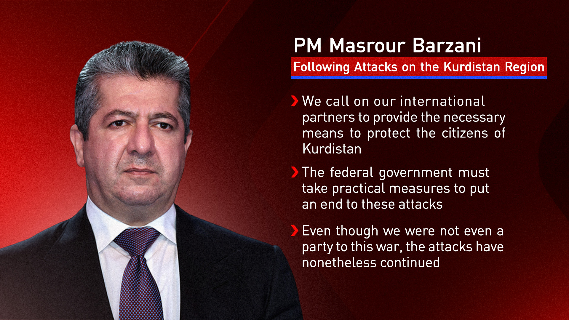 Kurdistan Region Prime Minister Masrour Barzani. (Photo: Kurdistan24)