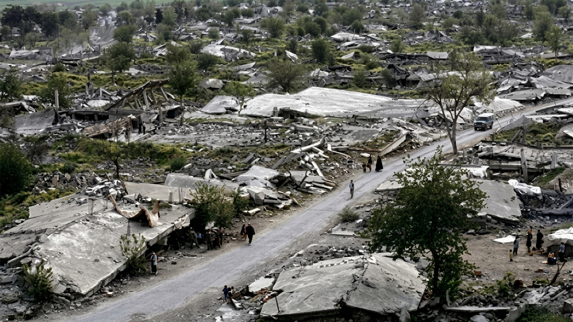 The aftermath of the bombardment on Qaladize city. (Archive)