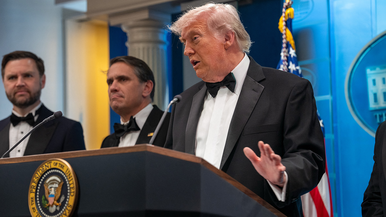 U.S. President Donald Trump speaks during a press conference in the Brady Briefing Room of the White House on April 25, (AFP)
