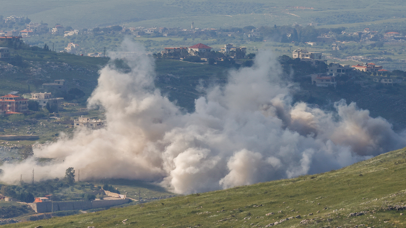 Smoke rises following Israeli military operations in southern Lebanon on April 29, 2026. (AFP)