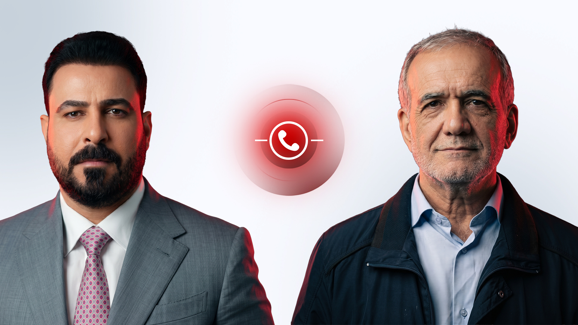 Prime Minister-designate Ali al-Zaidi (left) and Iranian President Masoud Pezeshkian. (Photo: Designed by Kurdistan24)
