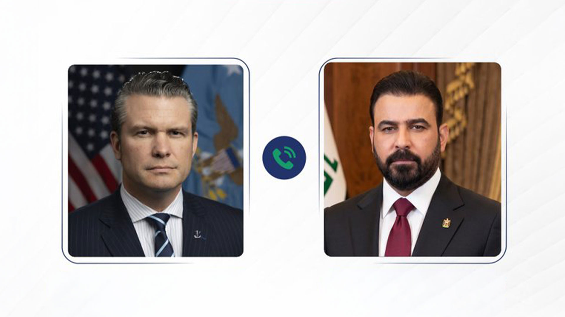 Iraq’s PM-designate Ali Falih al-Zaidi, R, U.S. Secretary of War Pete Hegseth. (Graphic: Kurdistan24)