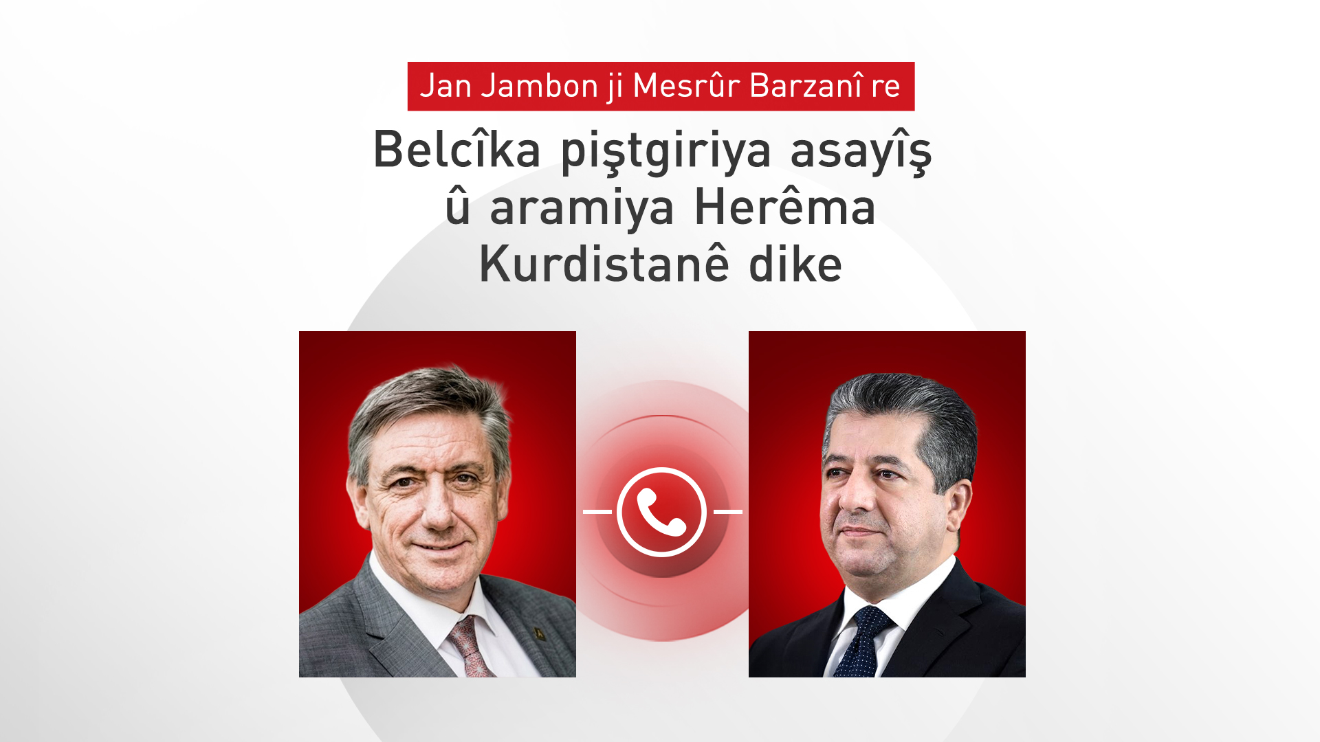 Mesrûr Barzanî û Jan Jambon tekezî li ser parastina aştî û aramiya navçeyê kirin