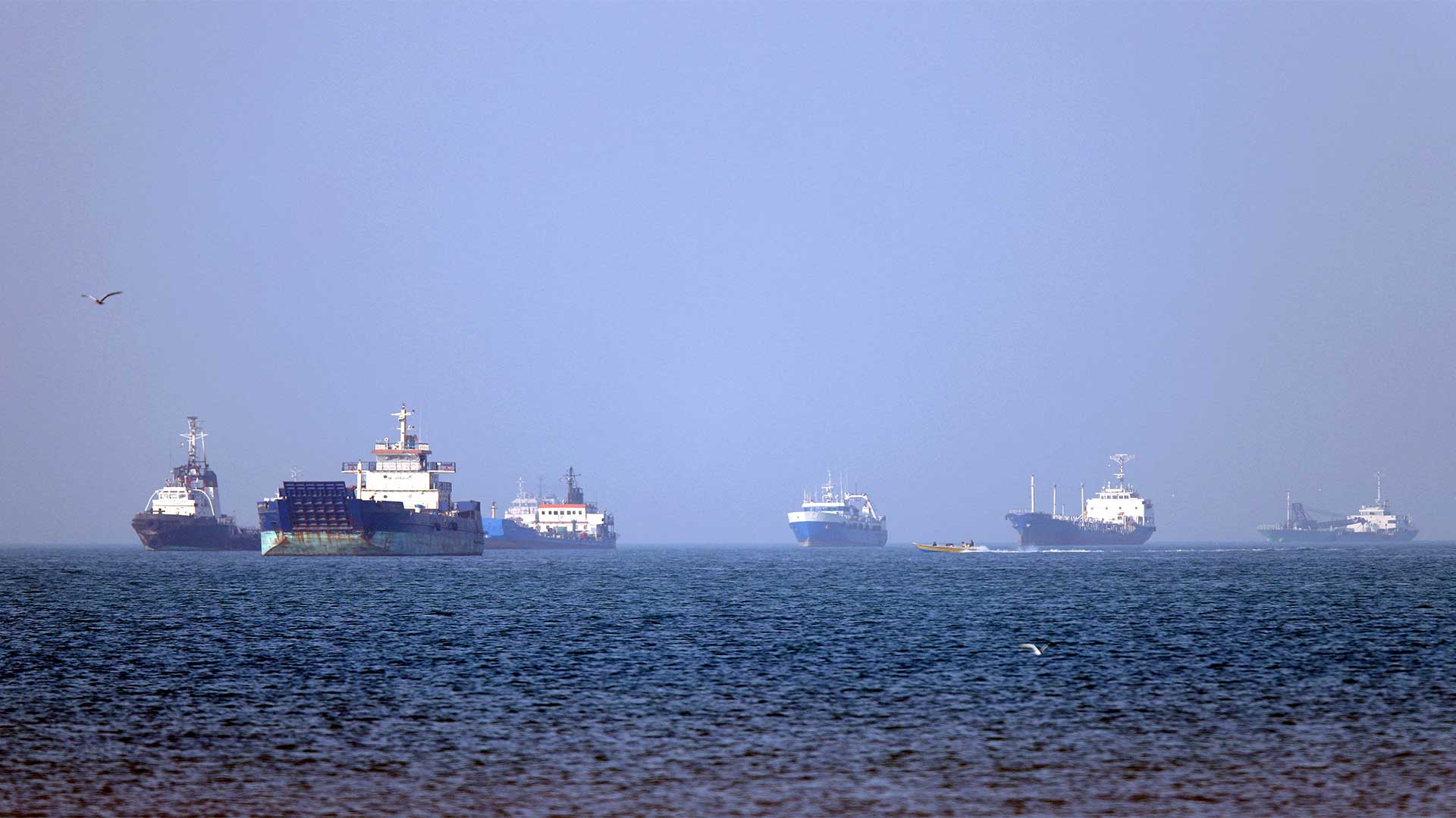 Vessels are pictured anchored in the Strait of Hormuz off Bandar Abbas in southern Iran, May 4, 2026. (Photo: AFP)