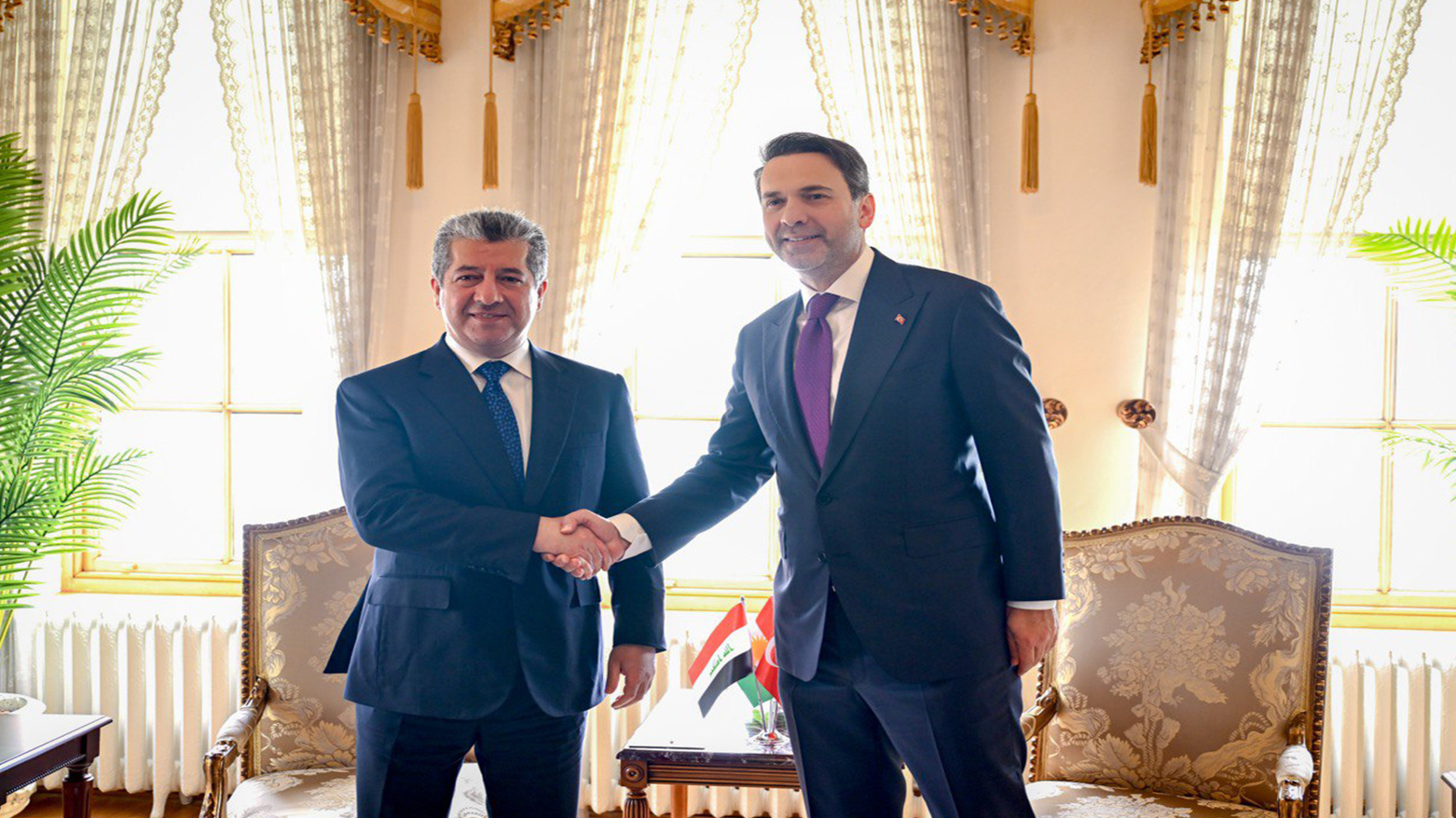 Kurdistan Region Prime Minister Masrour Barzani, L, Turkish Energy Minister Alparslan Bayraktar, Istanbul, Türkiye, May 9, 2026. (Photo: Kurdistan24)