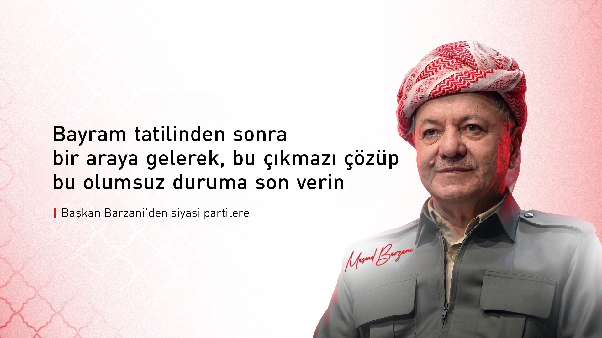 Başkan Barzani'den Kurban Bayramı mesajı