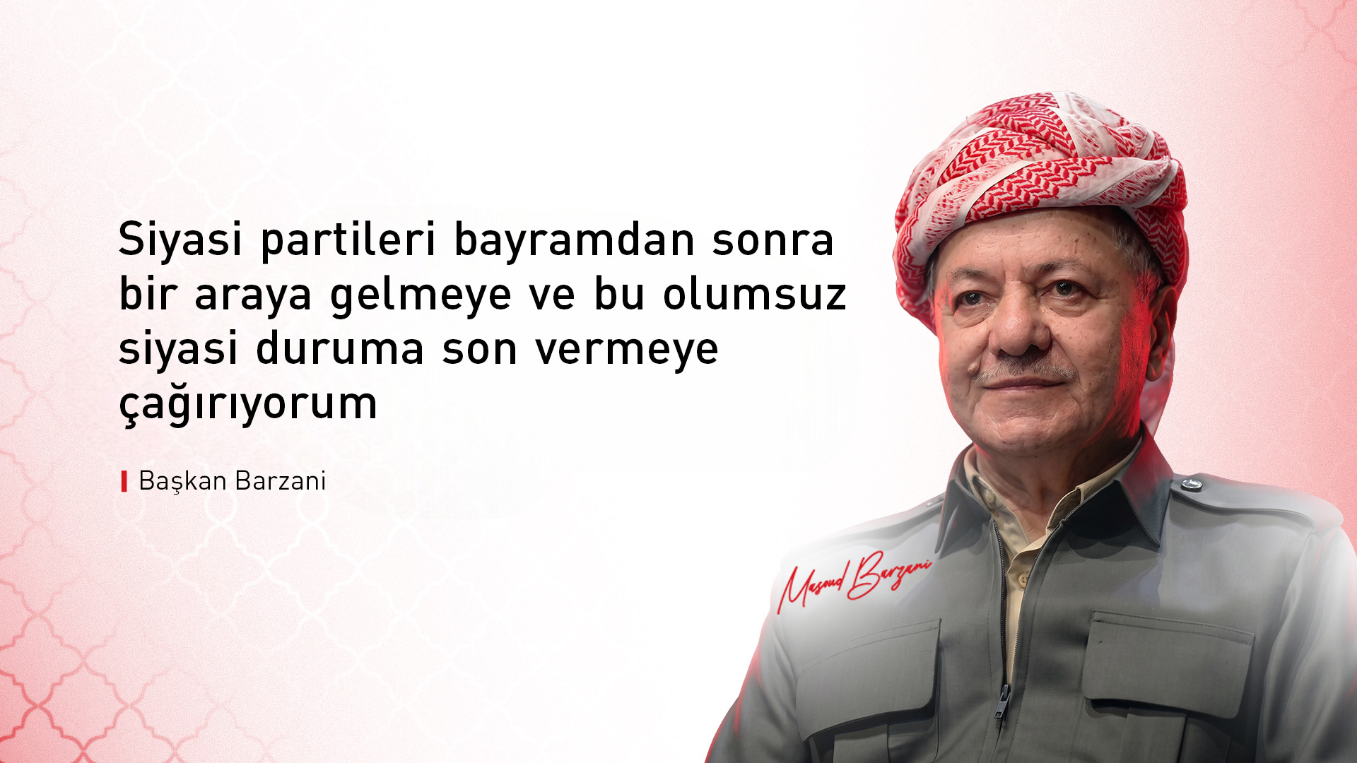 Başkan Barzani'den Kurban Bayramı mesajı