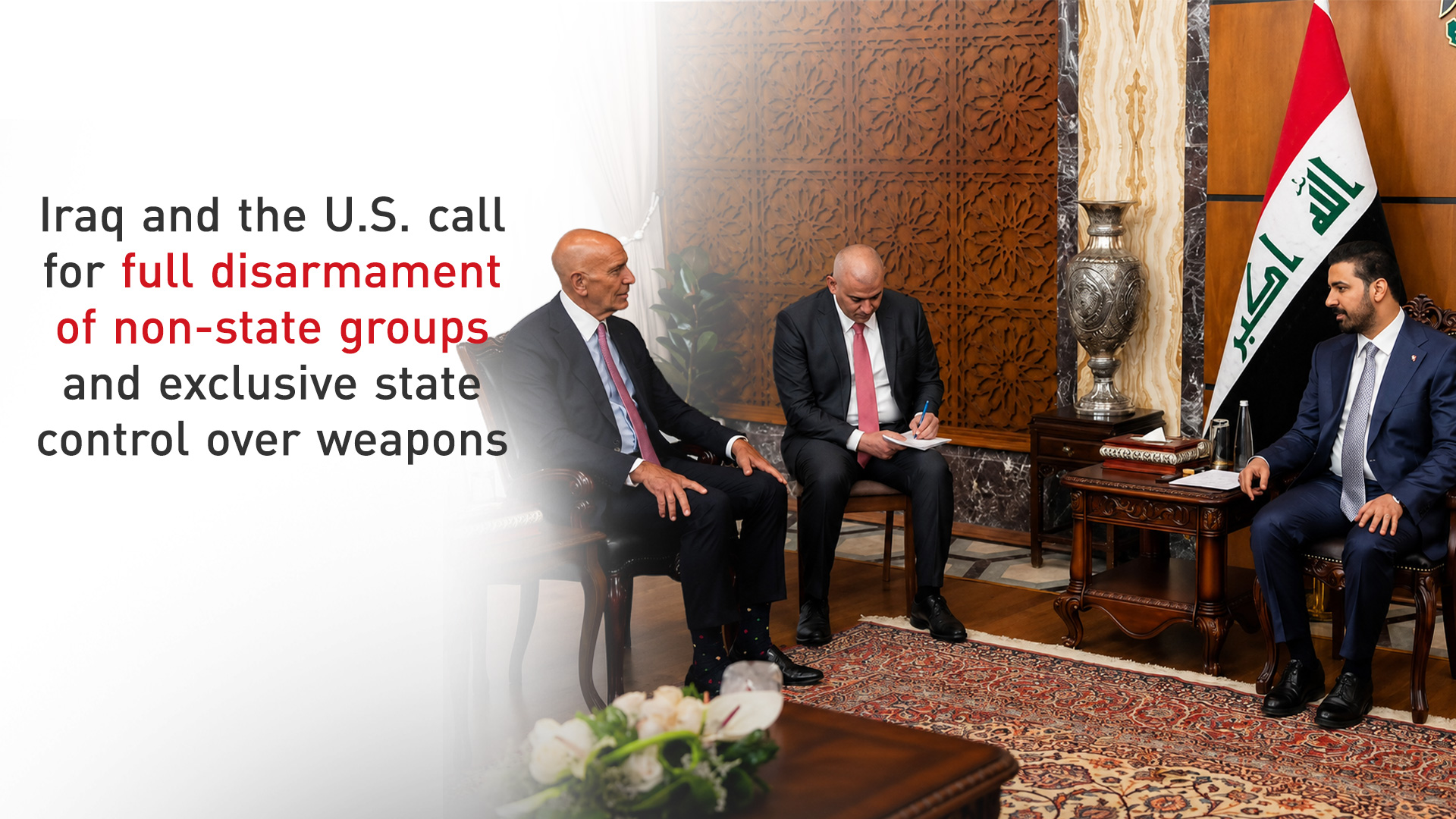 Iraqi Prime Minister Ali Faleh al-Zaidi, (1st - R), and U.S. Presidential Special Envoy Tom Barrack (1st - L), June 16, 2026. (GOI)