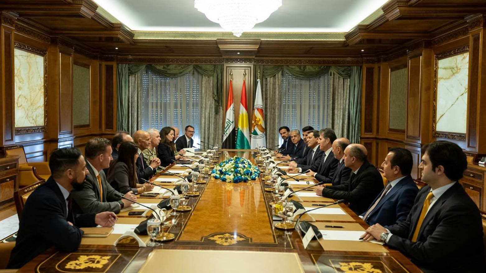 The meeting of Kurdistan Region President Nechirvan Barzani, U.S. Special Presidential Envoy for Iraq and Syria Tom Barrack and SDF Commander-in-Chief Mazloum Abdi, June 16, 2026. (Photo: Kurdistan Region Presidency)