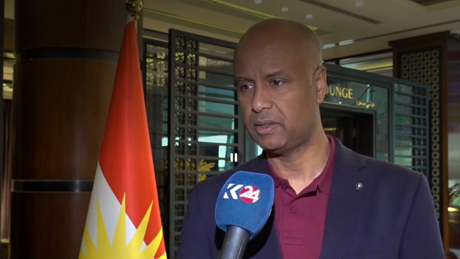Ahmed Hussen, Canada's former Minister of International Development speaking to Kurdistan24, June 22, 2026. (Photo: Kurdistan24)