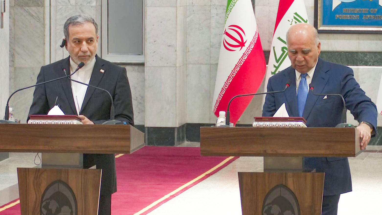 کۆنفرانسی رۆژنامەوانیی وەزیرانی دەرەوەی عێراق و ئێران لە بەغدا