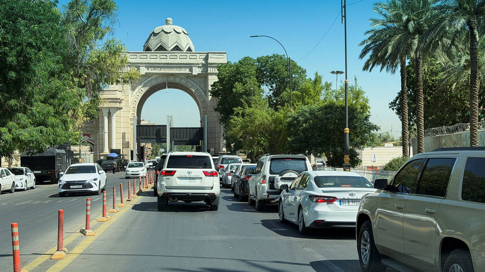 Baghdad's fortified Green Zone, where Iraqi security forces carried out overnight raids and arrests as part of an anti-corruption campaign, in Baghdad, Iraq, June 29, 2026. Picture taken with a mobile phone. (REUTERS/Haider Kadhim)