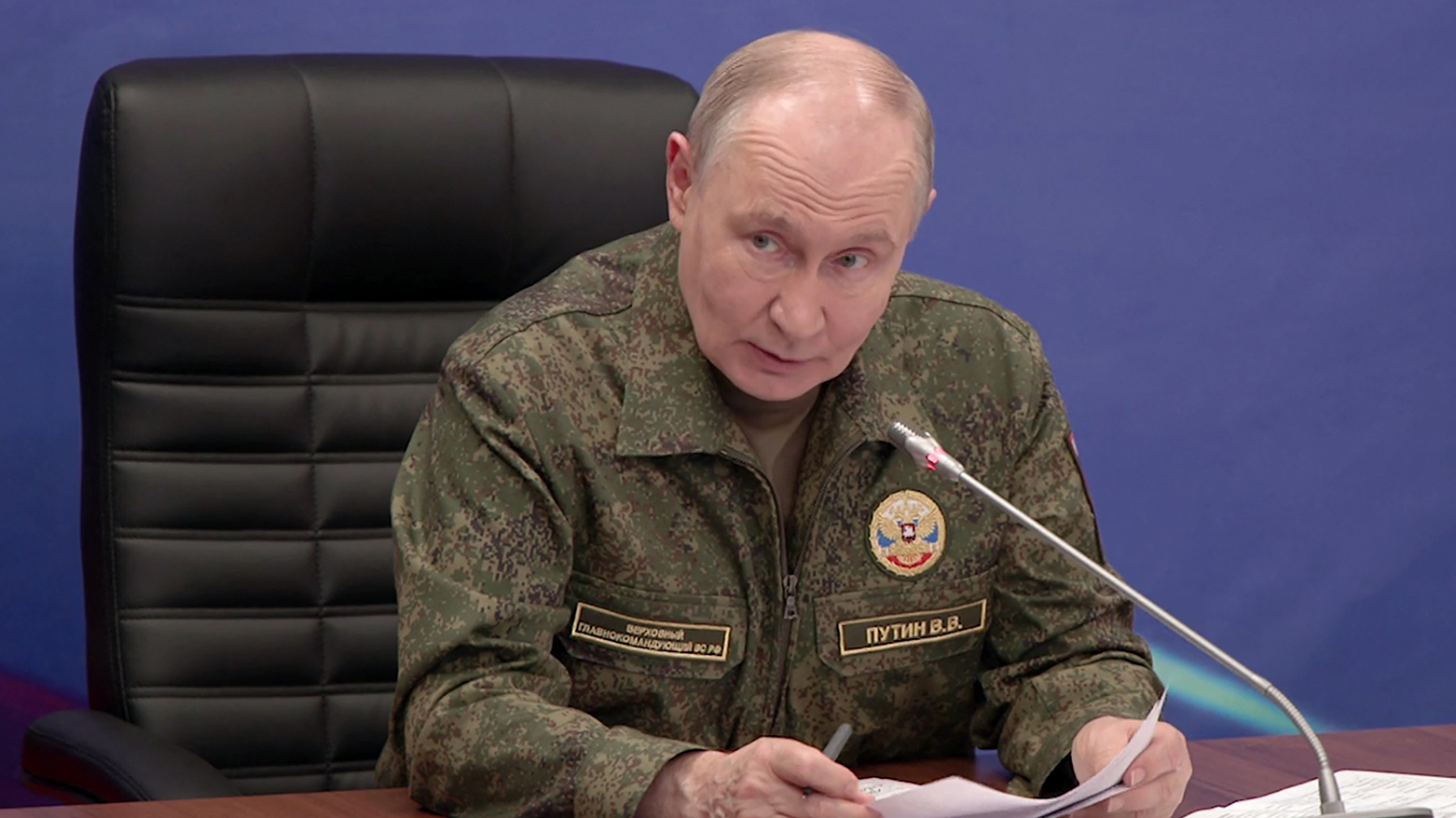 In this grab taken from a handout footage posted of the official website of the Russian presidential press office on July 3, 2026. (AFP)