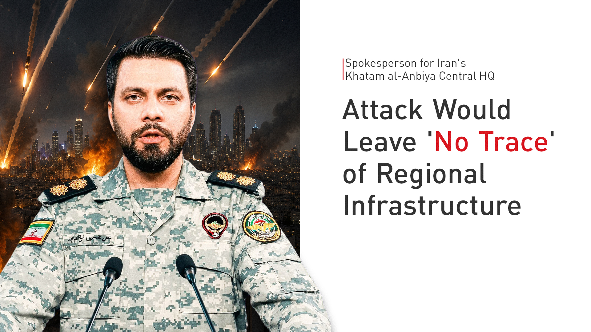 Ebrahim Zolfaghari, spokesperson for Iran's Khatam al-Anbiya Central Headquarters. (Graphics: Kurdistan24)