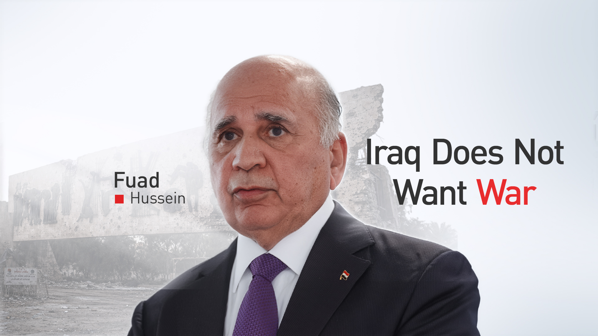 Iraqi Foreign Minister Fuad Hussein (Graphics: Kurdistan24)