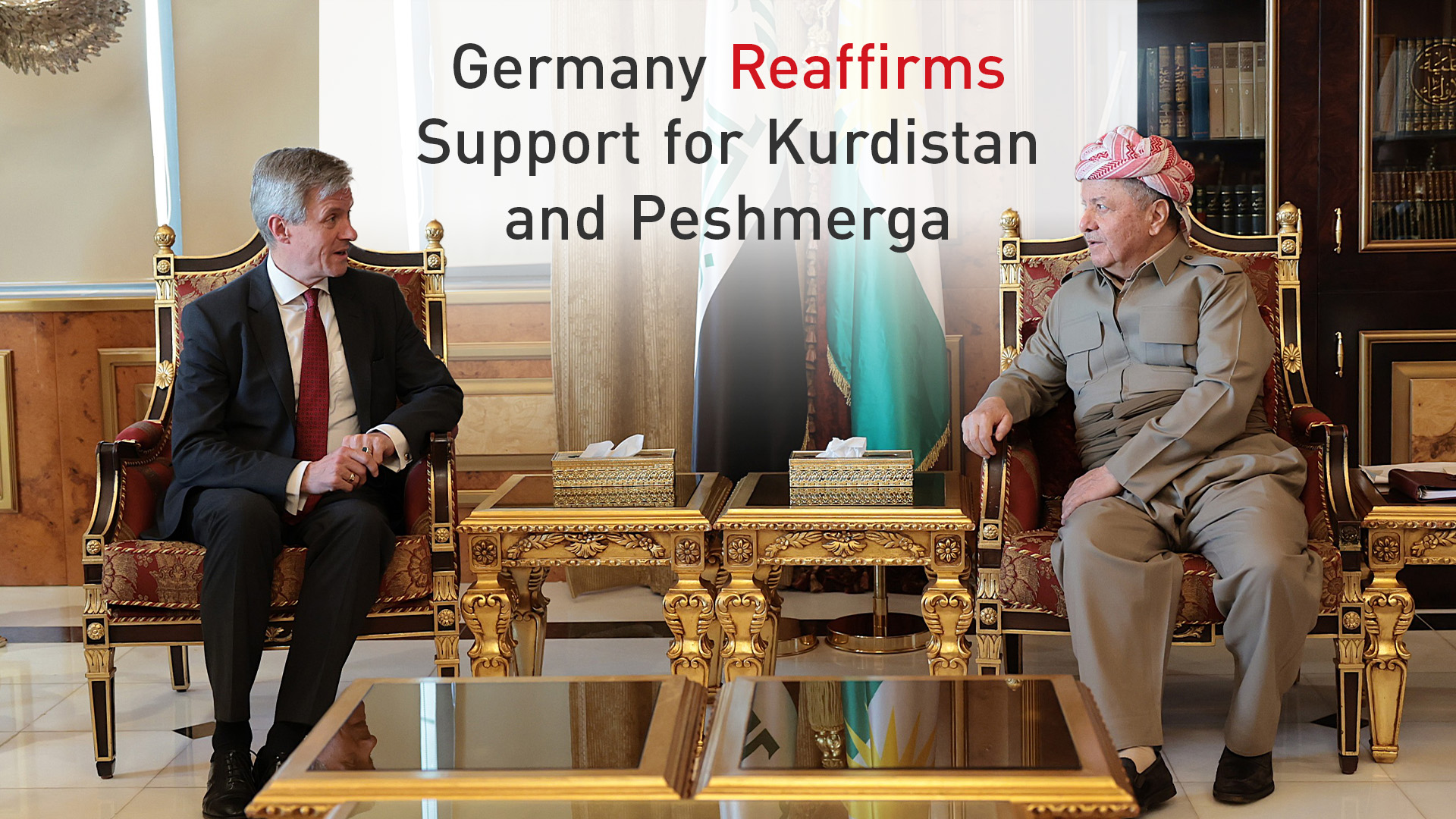 President Masoud Barzani (R) and the outgoing German CG Albrecht von Wittke (L). (Photo: Barzani HQ)