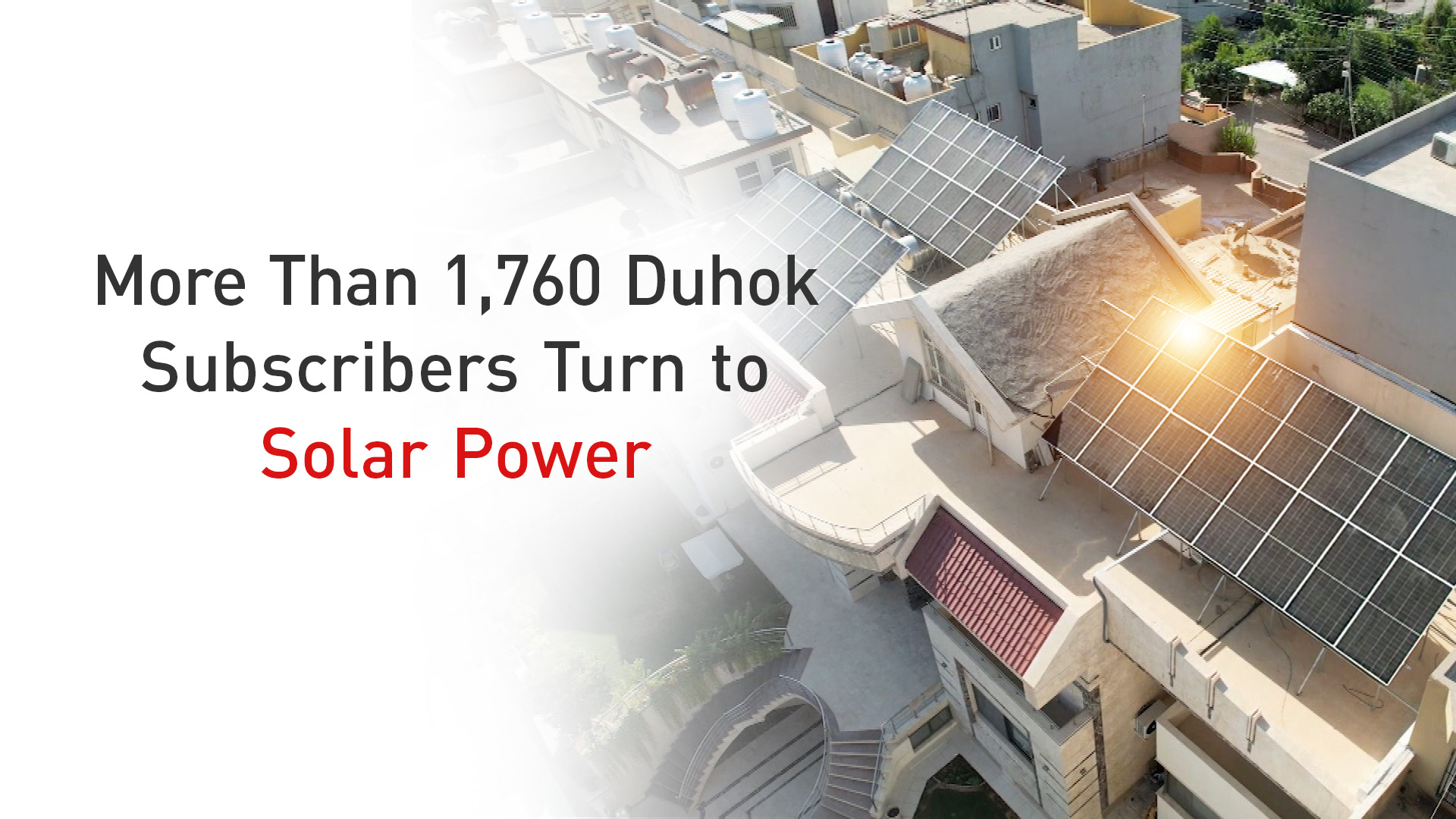 Solar panels on roofs of residents in Dohuk. (Graphics: Kurdistan24)