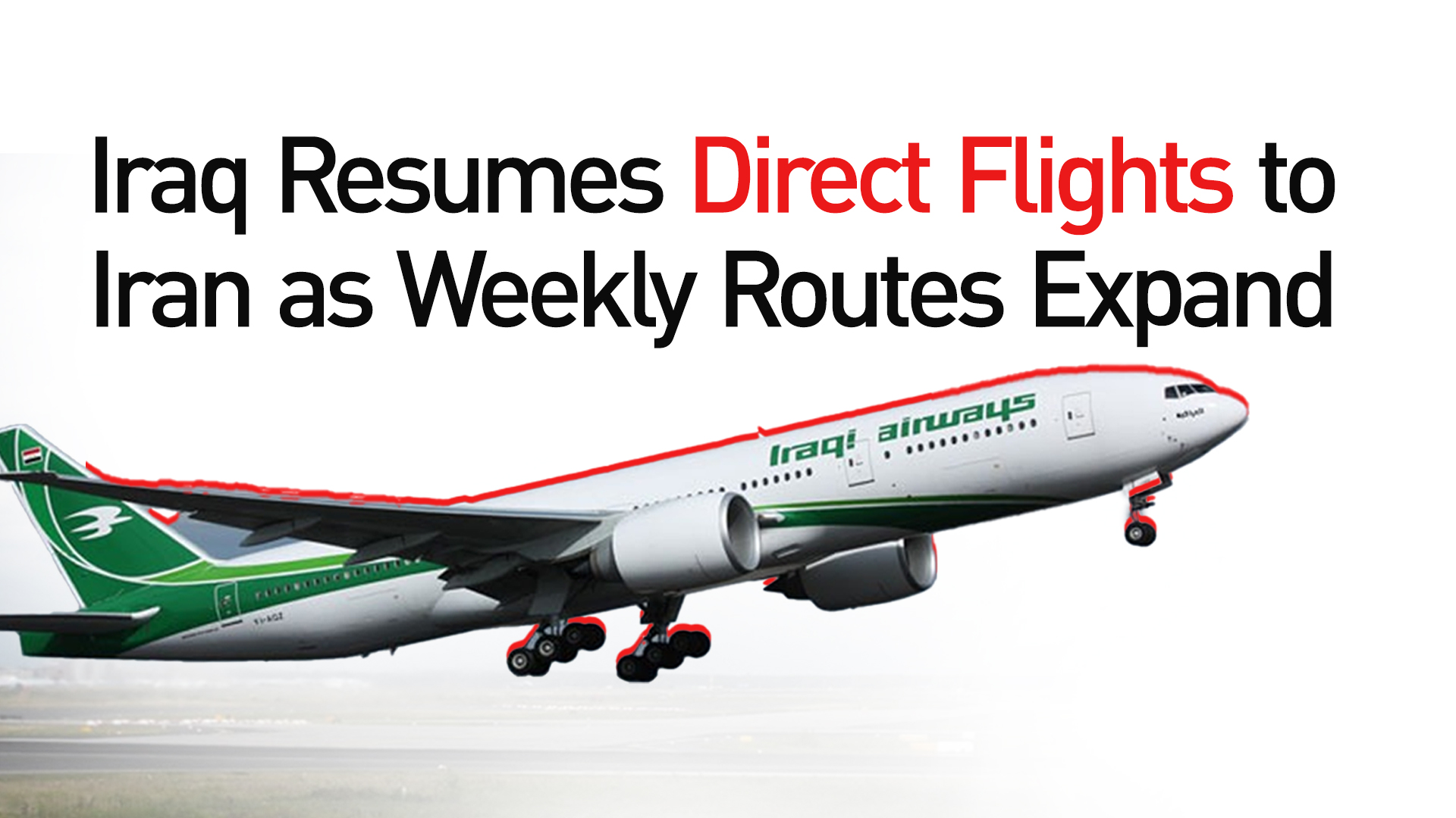Iraqi Airways plane. (Graphic: Kurdistan24)