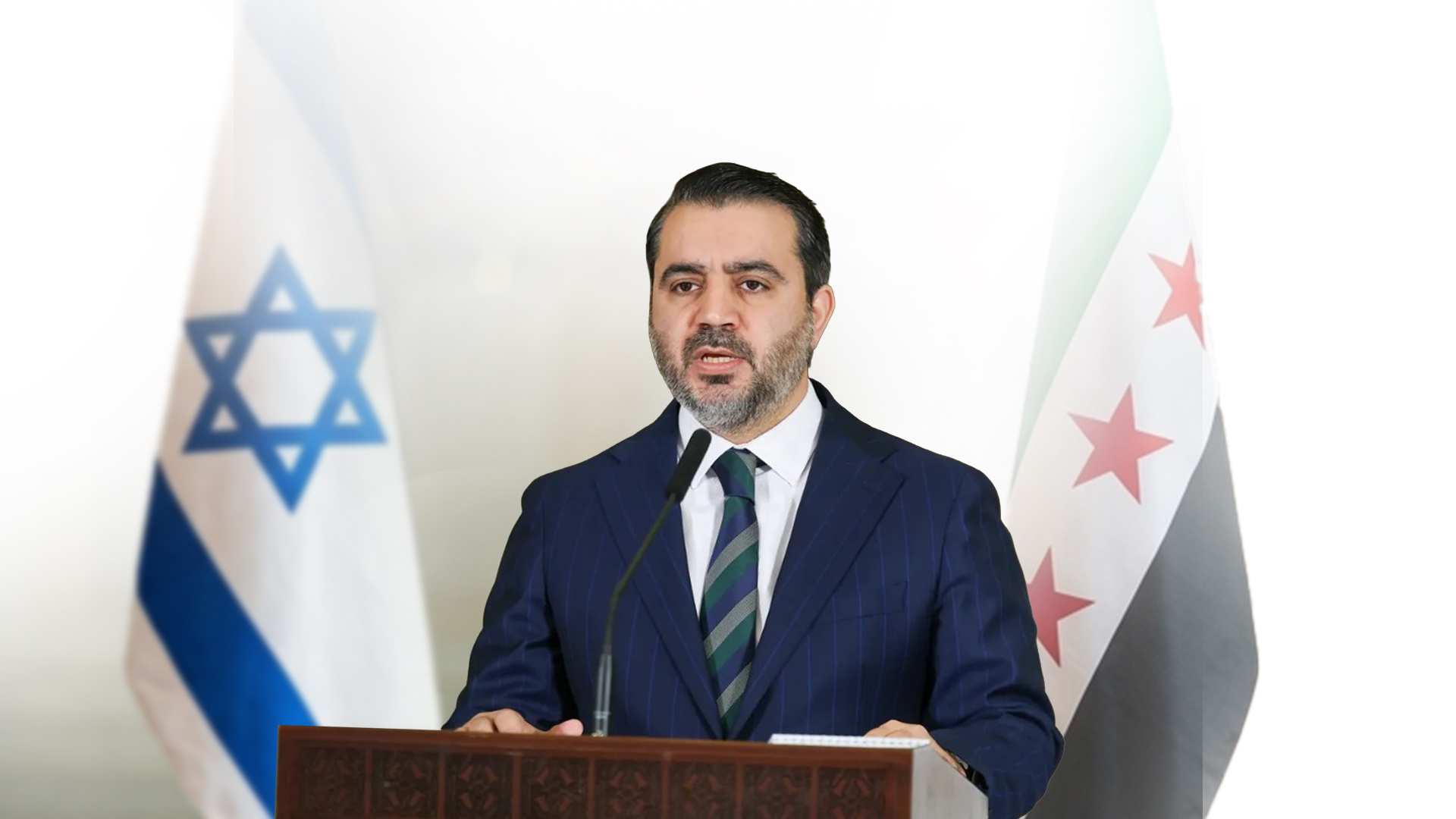 Syrian Foreign Minister Asaad al-Shaibani. (Graphic: Kurdistan24)