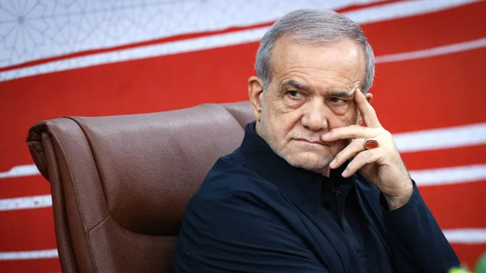 Iran's President Masoud Pezeshkian attending a press conference in the capital Tehran, on August 8, 2026. (AFP)