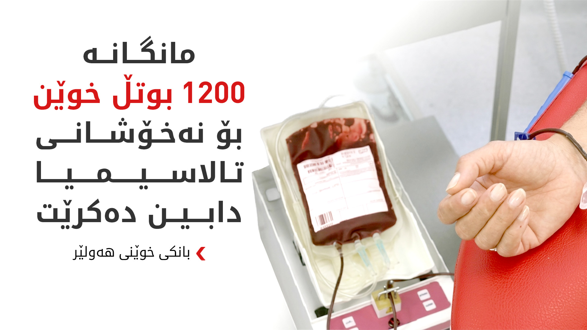 بانکی خوێنی هەولێر: 100% پێداویستیی خوێنی نەخۆشانی تالاسیمیامان دابین کردووە