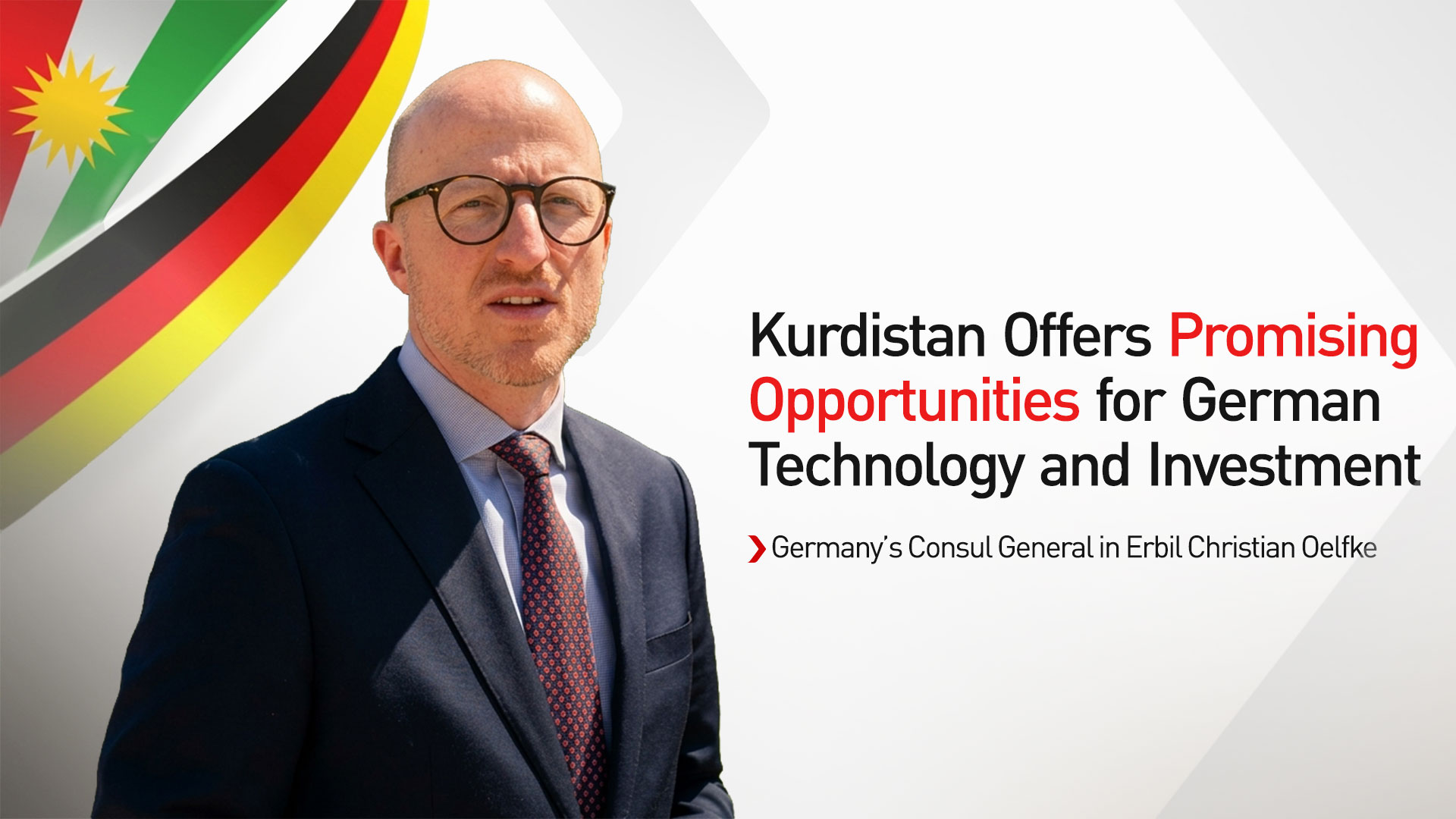 Germany’s Consul General in Erbil Christian Oelfke. (Graphic: Kurdistan24)