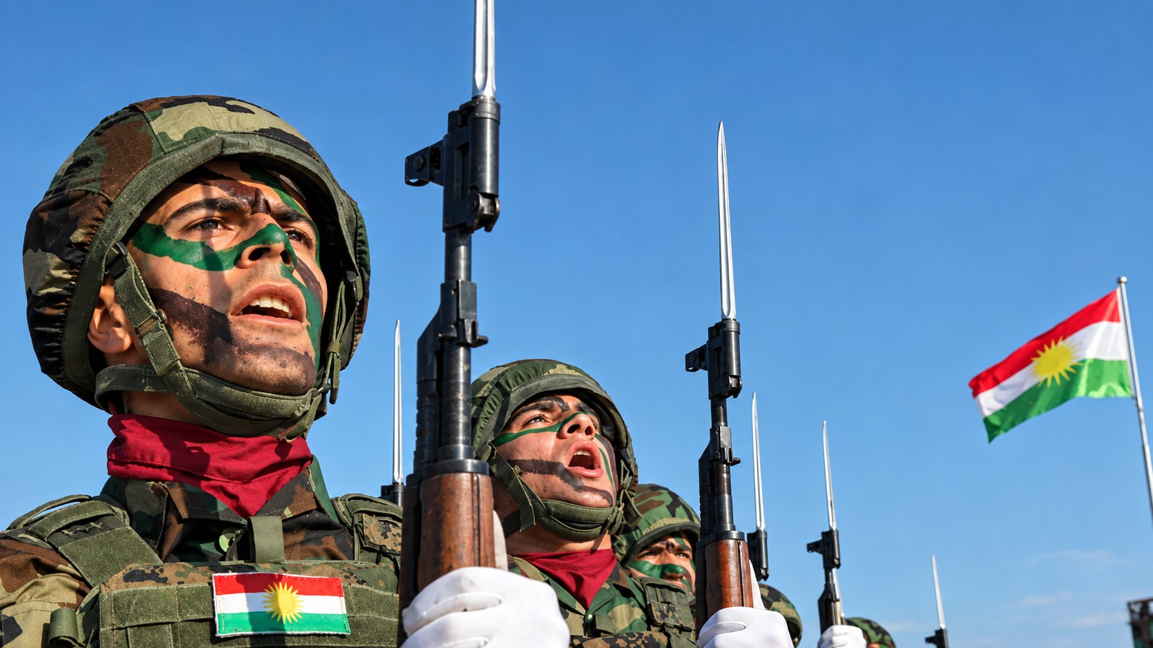 Peshmerga officers take part in a graduation ceremony in Kurdistan Region's capital Erbil on January 15, 2023. Photo: AFP