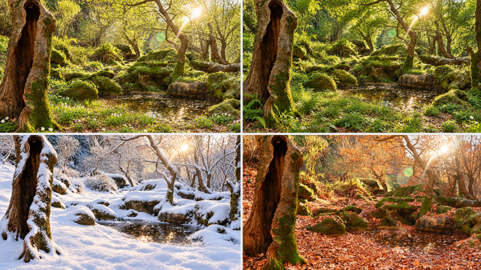 The four seasons in a Kurdistan Region resort. (Photo: Kurdistan24/AI)