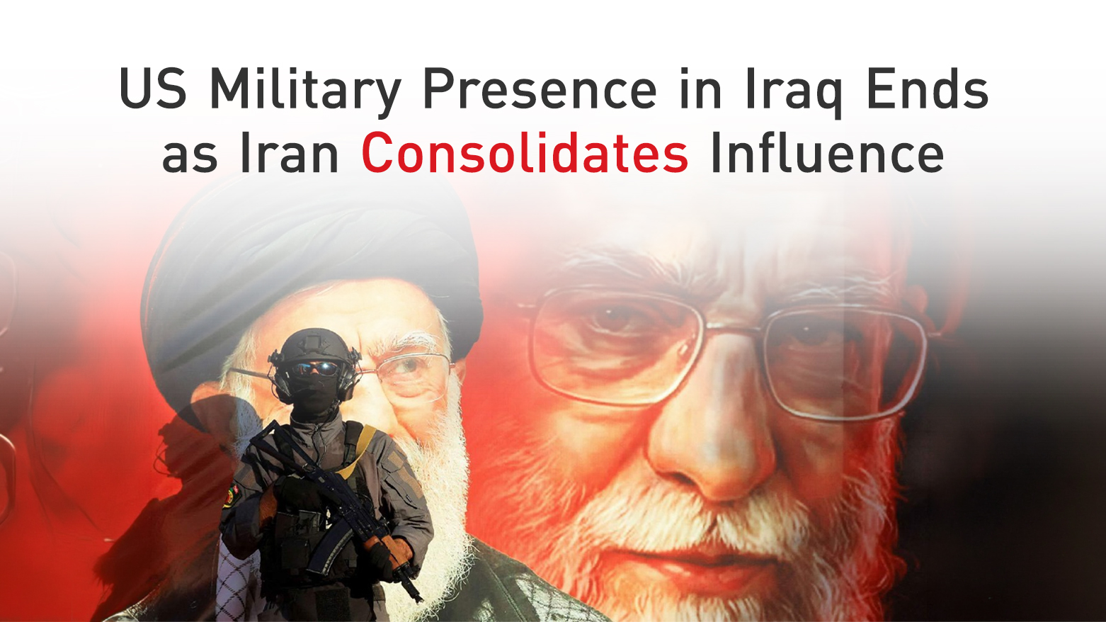 An Iraqi Army Stands on Duty, the late Iranian Supreme Leader's Portrait (Kurdistan 24)