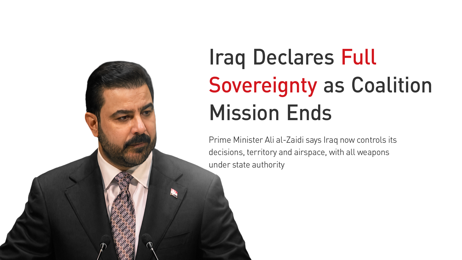 Iraqi Prime Minister Ali Faleh al-Zaidi. (Graphic: Kurdistan24)