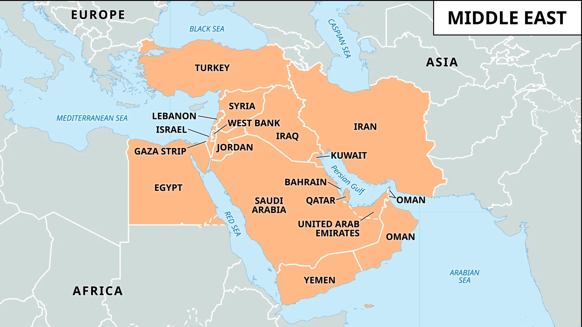 The map of the Middle East. (Photo: Britannica)