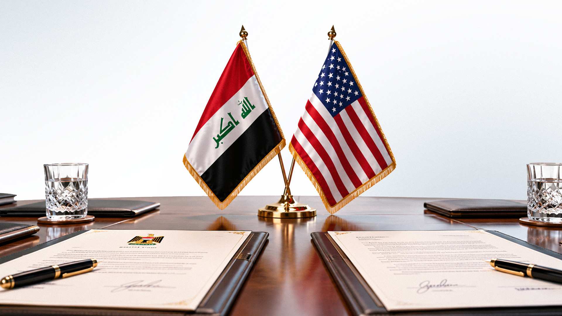 The flags of U.S. (right) and Iraq. (Photo: Designed by Kurdistan24)