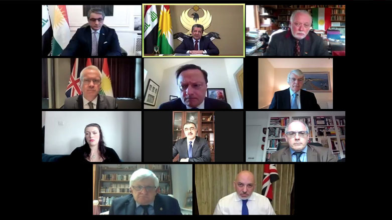 Kurdish and British officials attend a virtual rally for the 30th anniversary of the Kurdistan safe haven, April 8, 2021. (Photo: Kurdistan 24)