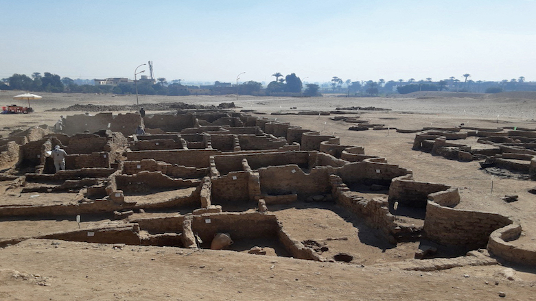 A handout picture shows the remains of a 3000 year old city, dubbed The Rise of Aten, dating to the reign of Amenhotep III, uncovered by the Egyptian mission near Luxor, April 8, 2021. (Photo: AFP/Egyptian Ministry of Antiquities)
